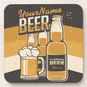 Dessous-de-verre Bouteille de bière personnalisée Barre de brassage