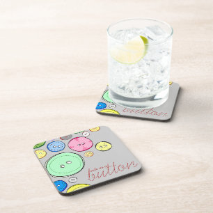 Dessous-de-verre Boutons pastel colorés