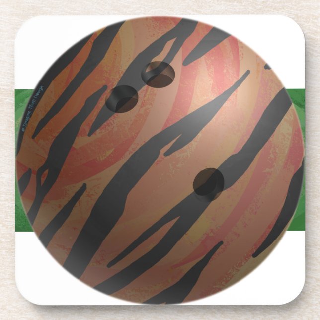 Dessous-de-verre Bowling Ball Tiger Orange (Devant)