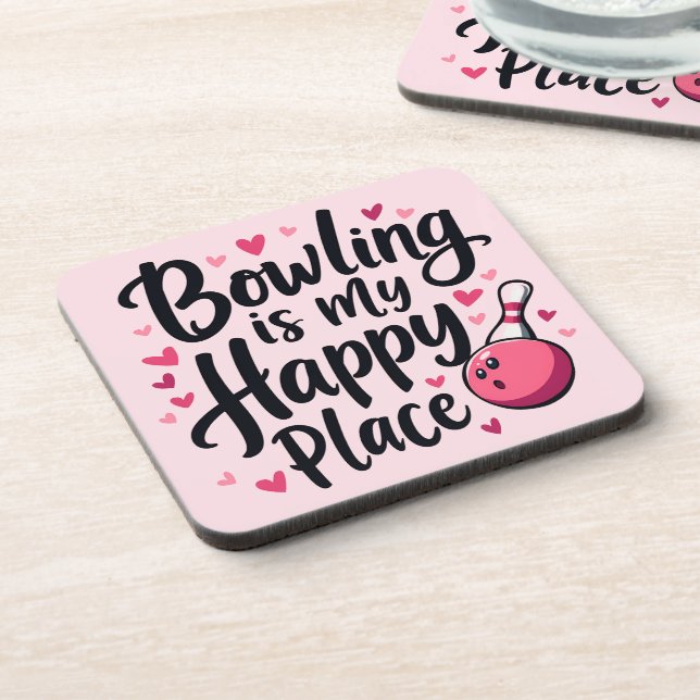 Dessous-de-verre Bowling Lover Cute Retro Aesthetic Sports Design (Côté gauche)