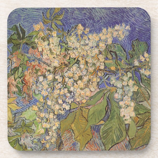 Dessous-de-verre Branches de châtaignes florissantes par Vincent va (Devant)