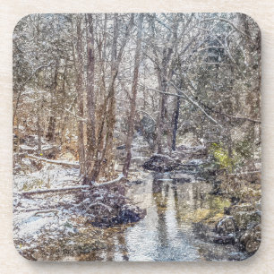 Dessous-de-verre Branson Fall Creek Neige d'hiver Peinture