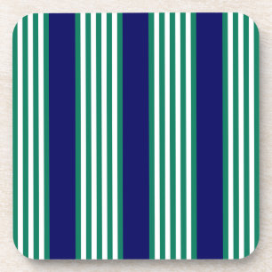 Dessous-de-verre Brayures blanches et vertes motif avec bleu marine