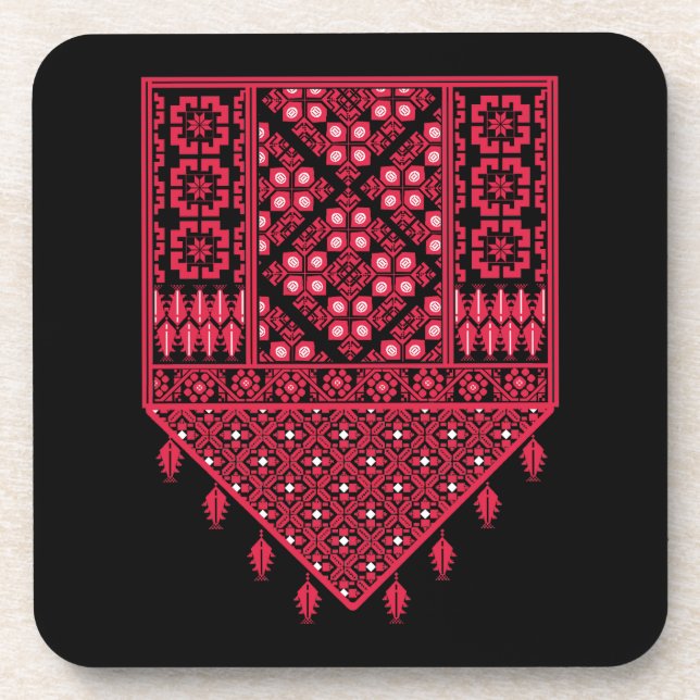 Dessous-de-verre Broderie palestinienne Tatreez design imprimé (Devant)