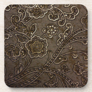 Dessous-de-verre Bronze Floral Relief