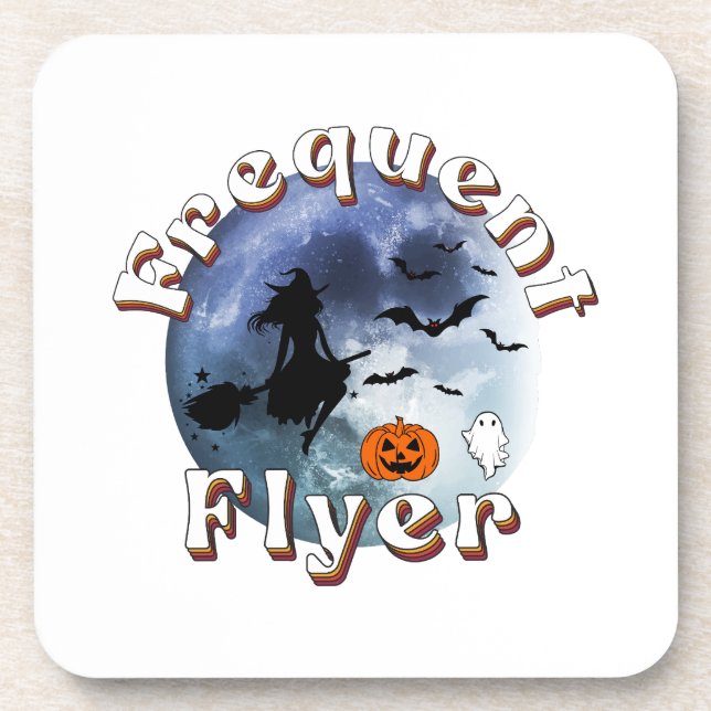 Dessous-de-verre Broomstick pour sorcière Halloween Circulaire fréq (Devant)