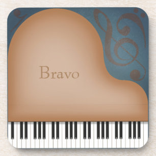 Dessous-de-verre Brown Grand Piano Charme Musique personnalisée