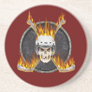 Dessous de verre brûlants de bâtons de hockey