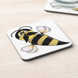 Dessous-de-verre Bumble Bee with Mustache