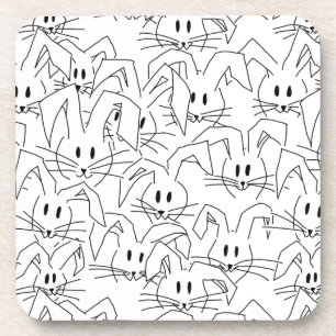 Dessous-de-verre Bunches of bunnies on white seamless.