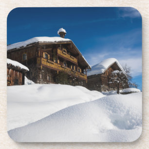 Dessous-de-verre Cabines traditionnels en bois de neige