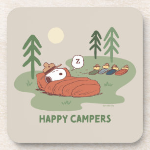 Dessous-de-verre cacahuètes   Campeurs de couchage Snoopy & Woodsto