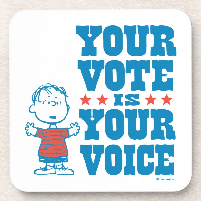 Dessous-de-verre cacahuètes | Linus - Votre vote est votre choix (Devant)