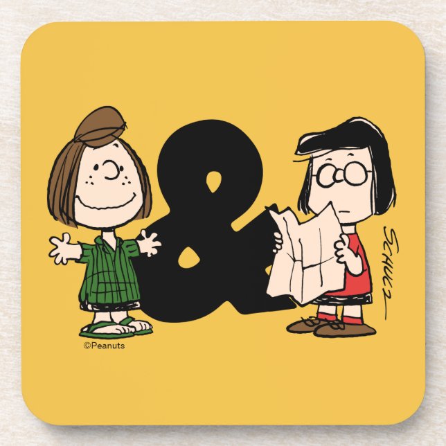 Dessous-de-verre cacahuètes | Pepperment Patty & Marcie (Devant)