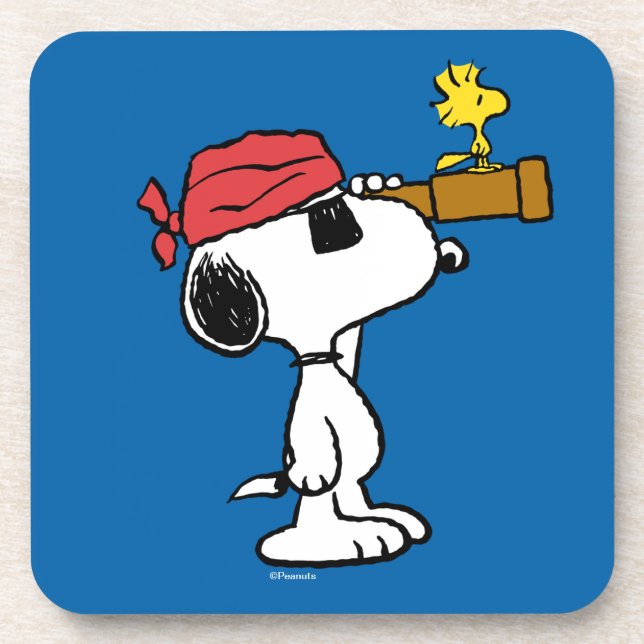Dessous-de-verre cacahuètes | Snoopy et bois de pirate (Devant)