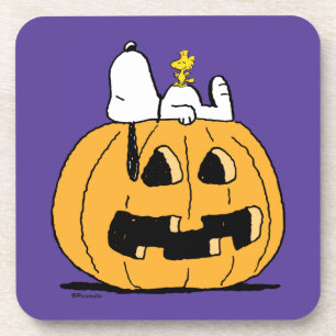 Dessous-de-verre cacahuètes   Snoopy et Woodstock Jack-O-Lantern