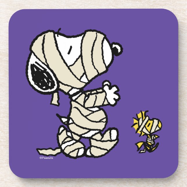 Dessous-de-verre cacahuètes | Snoopy et Woodstock Mummies (Devant)