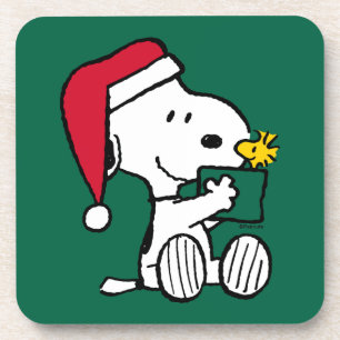 Dessous-de-verre cacahuètes   Snoopy Père Noël & Woodstock Cadeau