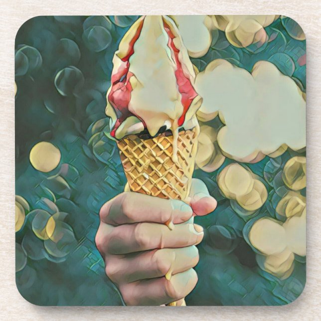 Dessous-de-verre Cadeau amoureux de crème glacée (Devant)