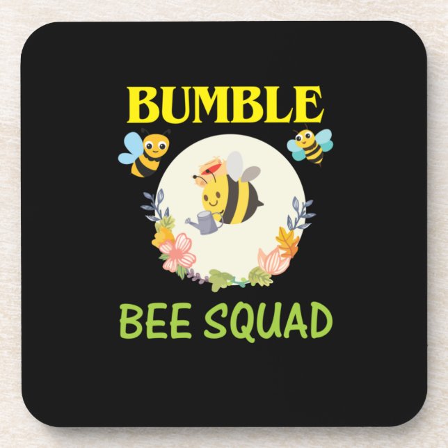 Dessous-de-verre Cadeau apiculteur | Bumble Bee Squad (Devant)