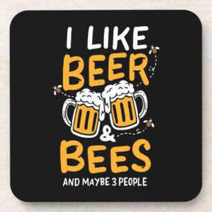Dessous-de-verre Cadeau apiculteur J'Aime La Bière Et Les Abeille