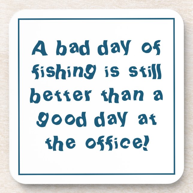 Dessous-de-verre Cadeau de pêcheur avec citation de pêche (Devant)