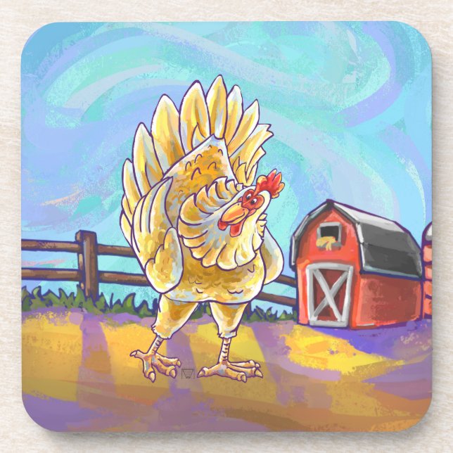 Dessous-de-verre Cadeaux et accessoires de poulet (Devant)