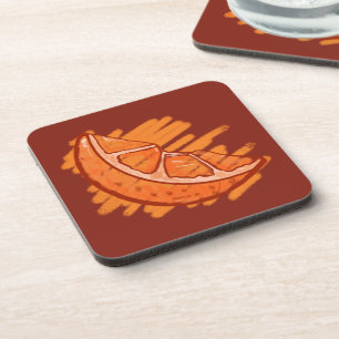 Dessous-de-verre Cadeaux Orange Sanguine Motifs Fruitiers
