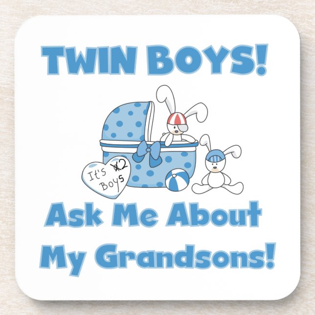 Dessous-de-verre Cadeaux Twin Boy Grandsons (Devant)