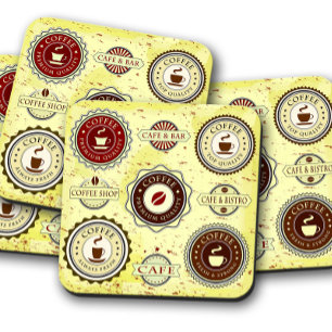 Dessous-de-verre Café les années 50 vintage   Ensemble de Dessous d