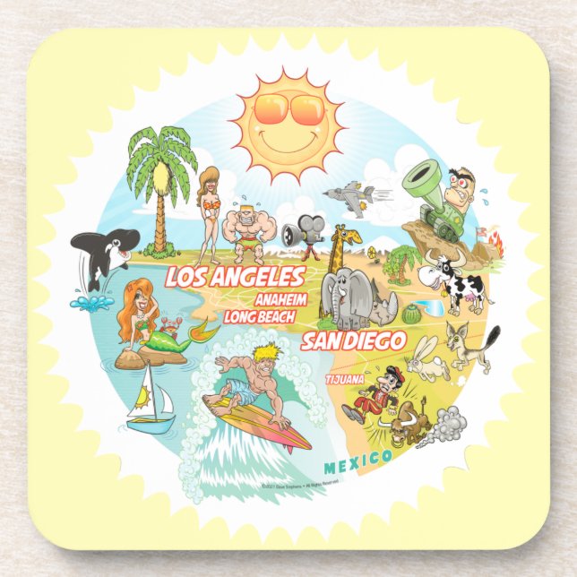 Dessous-de-verre California Beach Life (Devant)