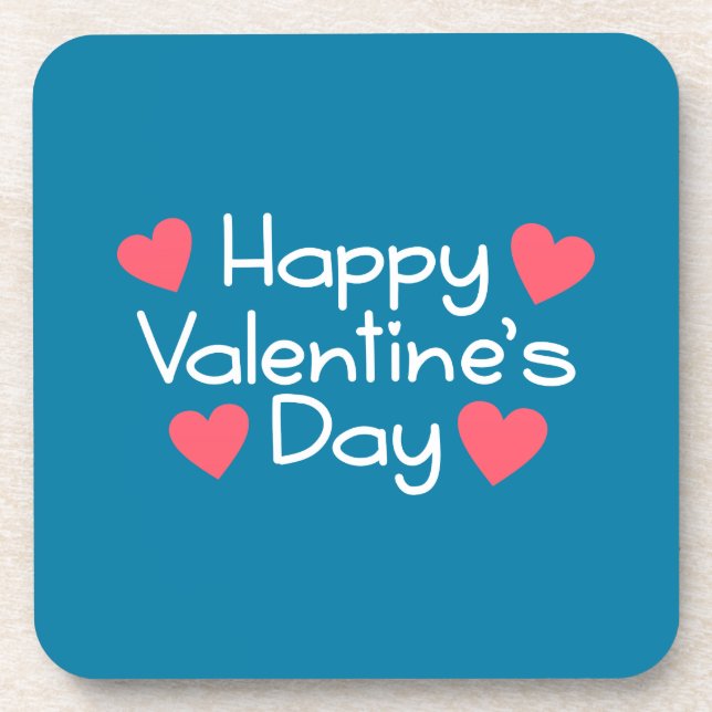 Dessous-de-verre Calligraphie Heureuse Sainte-Valentin | DESSOUS DE (Devant)