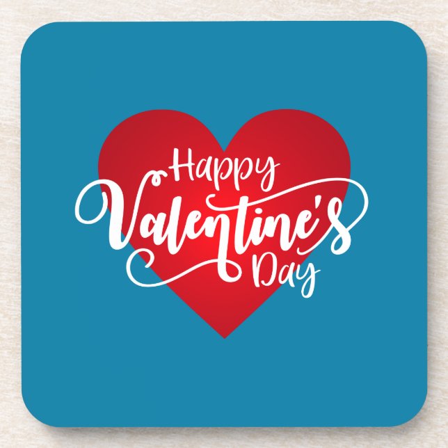 Dessous-de-verre Calligraphie Heureuse Sainte-Valentin | DESSOUS DE (Devant)