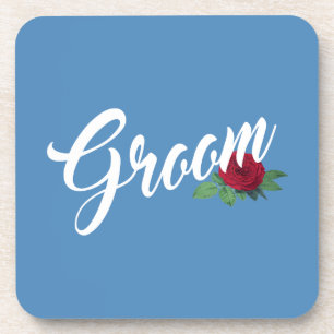 Dessous-de-verre Calligraphie Mariage florale simple Groom   DESSOU