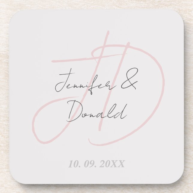 Dessous-de-verre Calligraphie monogramme de script classique tendan (Devant)