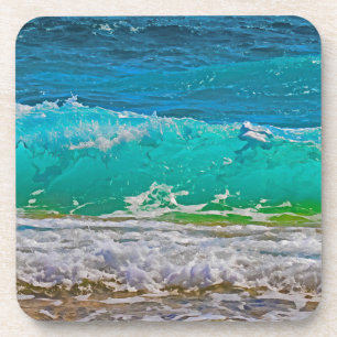 Dessous-de-verre Calme Blue Ocean Waves Beach Art