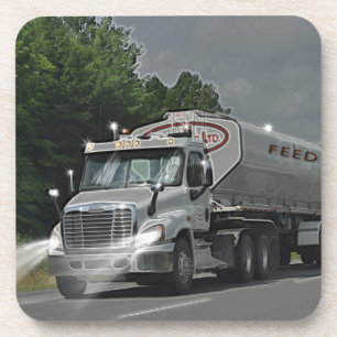 Dessous-de-verre Camion gris de réservoir d'alimentation de bétail