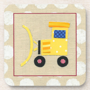 Dessous-de-verre Camion jaune de bouteur de jouet par Chariklia