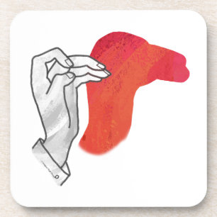 Dessous-de-verre Camion Silhouette Main Rouge