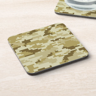 Dessous-de-verre Camouflage 8 bits pour désert numérique / Camo