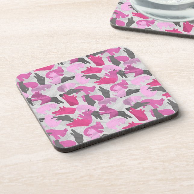 Dessous-de-verre Camouflage animal Silhouette rose (Côté gauche)