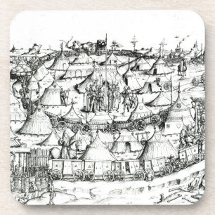 Dessous-de-verre Campement militaire médiéval, d'un livre, pub. 18