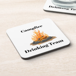 Dessous-de-verre Campfire Drinking Team with a campfire on a 