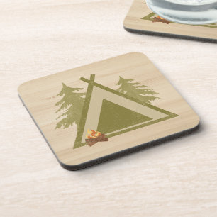 Dessous-de-verre Camping En Forêt