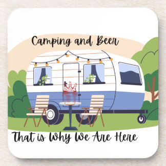 Dessous-de-verre Camping et Bière Pourquoi sommes-nous ici sur un 