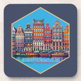Dessous-de-verre Canal Amsterdam Pays-Bas Europe