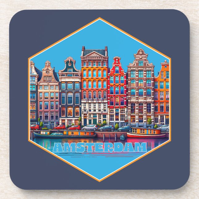 Dessous-de-verre Canal Amsterdam Pays-Bas Europe (Devant)
