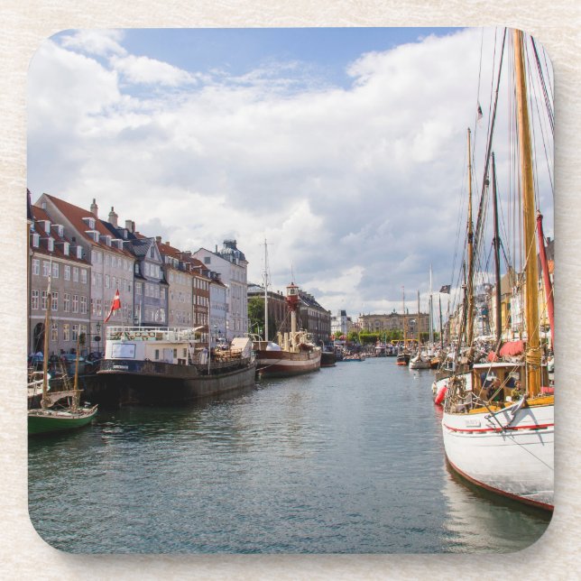 Dessous-de-verre Canal avec des bateaux| Copenhague (Devant)