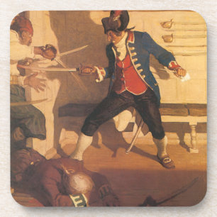 Dessous-de-verre Capitaine vintage du pirate, bataille d'épée par N