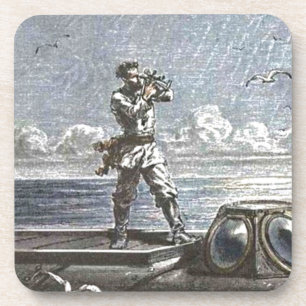 Dessous-de-verre Captain Nemo Verne 20,000 Leagues Illustration